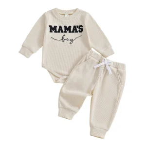 Toddler Boy Long Sleeve Sweater Elastic Waist Leggings 2 Pcs Set with Bow Detail