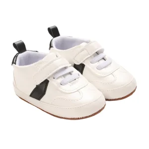 Toddler Soft Sole Leather Sneakers with Contrast Colors Breathable for Boys and Girls