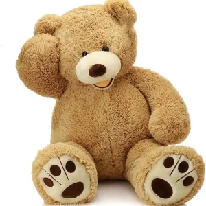 Giant Plush Teddy Bear with Big Footprints Light Brown 39 inches