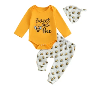 3 Pc Baby Boy Girl Long Sleeve Romper Set