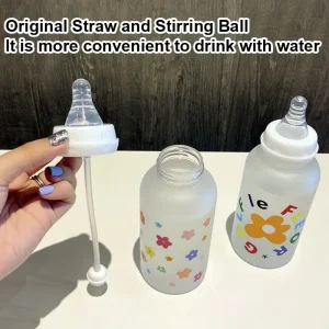Plastic Baby Feeding Water Bottle with Straw