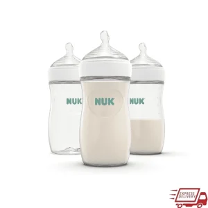 Natural Feeding Bottles 9oz Medium Flow 3 Count Design Mimics Breastfeeding Multiple Nipple Holes